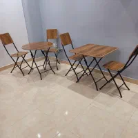 میز و صندلی تاشو چوبی(کافه/فست فود/منزل)|میز و صندلی غذاخوری|رشت, سعدی (تختی)|دیوار