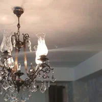 لوستر ۵شاخه برنزی حباب دار و اشکی خیلی شیک
