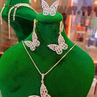 نیم ست نقره جواهری.پروانه.طرح مدل طلا در بازار