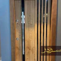 درب ضدسرقت چوب کامپوزیت،نرده استیل، شیشه ای کدF122