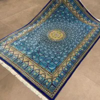 فرش دستباف تمام ابریشم قم ۷۰رج ۱۳۵ در ۲ متر|فرش|مشکیندشت, |دیوار