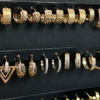 گوشواره های حلقه ای آبکاری طلا|بدلیجات|اهواز, نادری|دیوار