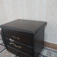 پاتختی دو کشو سالم رنگ قهوه ای تیره