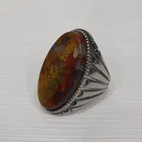 انگشتر نقره با نگین شجرمرجانی کمیاب