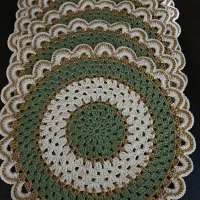 رومیزی قلاب بافی ۷۰ سانت نخ مکرومه