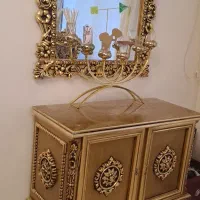 کنسول ورق طلا چوب راش