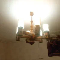 لوستر شش شاخه جدید چوبی|لوستر و چراغ آویز|تبریز, |دیوار