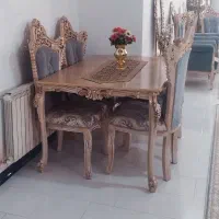 مبل ۹نفره بامیز غذاخوری بوفه.آیینه.و میز برنز