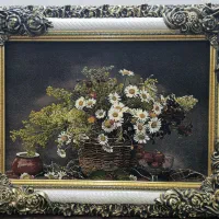 تابلو فرش ماشینی(منظره) با قاب مدل شاپرک