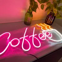 تابلو نئون نو کافی Caffee