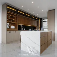 طراحی تخصصی کابینت آشپزخانه + ارائه طرح سه‌بعدی