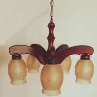 لوستر چوبی ۵ شاخه