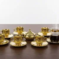 فنجان طلایی میوه خوری شیرینی خوری|ظروف سرو و پذیرایی|چهاردانگه (تهران), |دیوار