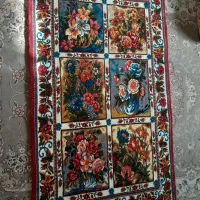 قالی دستباف گارگاه خومه نخ ابریشم تابلو سفید چوقا