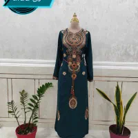 نخی ماکسی کودری خارجی گلدوزی شده|لباس|اهواز, بهارستان|دیوار