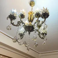 ۲ عدد لوستر تمام برنز|لوستر و چراغ آویز|تبریز, |دیوار