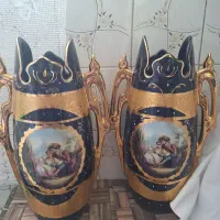 سرمه ای سورمه ای طلاکوب گلدان