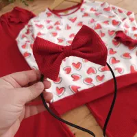 ست سه تیکه پاپیونی و قلبی یلدا با تل سر|کفش و لباس بچه|قم, بنیاد|دیوار