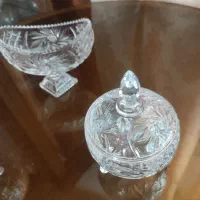 قندان خورشیدی و شکلات خوری خورشیدی کریستال|کلکسیون اشیاء عتیقه|همدان, |دیوار