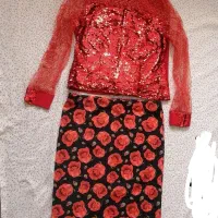 بولیز و دامن قرمز