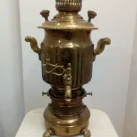 سماور نفتی قدیمی برنجی آبکاری شده