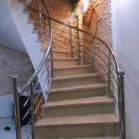 نرده استیل راه پله ،پله گردون،نرده چوبی