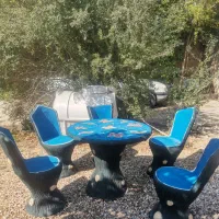 میز وصندلی بتنی 5 نفره طرح نخل