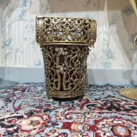 سرویس جا دستمال کاغذی و سطل برنز
