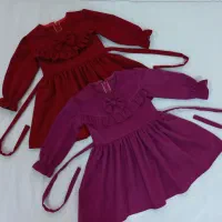 پیراهن دخترانه جنس مخمل کبریتی ریز|کفش و لباس بچه|قم, قم نو|دیوار