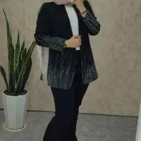 مانتو کتی نگین دار مشکی