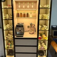 کابینت کمد دیواری هایگلاس مات تی وی وال کافه بار
