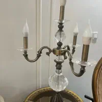 یک جفت اباژور یا چراغ کنار سالنی برنجی