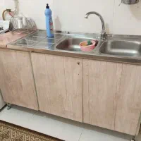 کابینت فلزی به همراه سینک ،آبچکان و سنگ|مصالح و تجهیزات ساختمان|صحنه, |دیوار