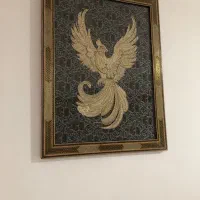 تابلو سرمه دوزی با قاب خاتم کار دست