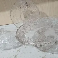 ست سه تیکه  شیرینی خوری،دسر خوری، میوه خوری  بلور|ظروف سرو و پذیرایی|شاهین‌شهر, عطار|دیوار