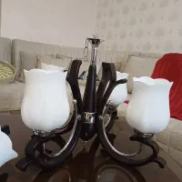 لوستر چهار شعله  طرح لاله با یک عدد دیوار کوب