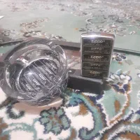 فندک زیپو بنزینی آمریکایی  + زیر سیگاری