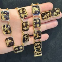 سرویس میناکاری چهارگوش بزرگ طلای 22 عیار