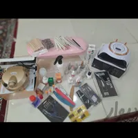 وسایل کاشت ناخن کامل و نو کیف و لاک ژل