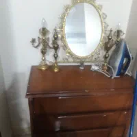 فروش دراور وآینه شمعدان برنجی
