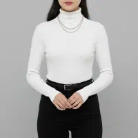 یقه اسکی ترک کبریتی نخ پنبه زنانه