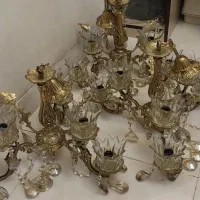 سه عدد لوستر برنزی شش شعله در حد