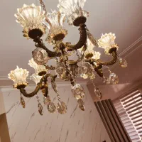 لوستر برنز نه شاخه|لوستر و چراغ آویز|تبریز, |دیوار