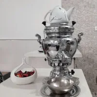 سماور گازی بدون کوره ۶ لیتری نو با قوری نو