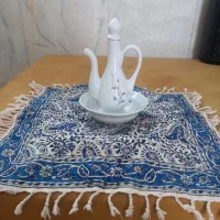 کاسه و گلاب پاش چینی پلاتینی گلدار عروس