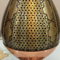 گلدان مسی خاتم کاری شده کار قربانیان|صنایع دستی و سایر لوازم تزئینی|تهران, زعفرانیه|دیوار