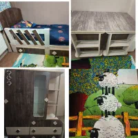 سرویس خواب کودک و نوجوان تمیز همراه با تشک وفرش