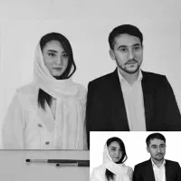 طراحی چهره سیاه‌قلم|تابلو، نقاشی، عکس|مرند, |دیوار
