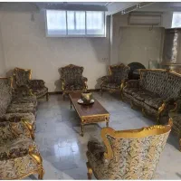 بوفه مبلمان  نهار خوری ۱۲ نفره  چوب گردو و ورق طلا|مبلمان خانگی و میز عسلی|تهران,  امام زاده قاسم (نیاوران)|دیوار