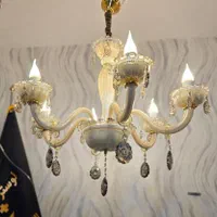 لوستر ۶شاخه بلوری|لوستر و چراغ آویز|فردیس, |دیوار